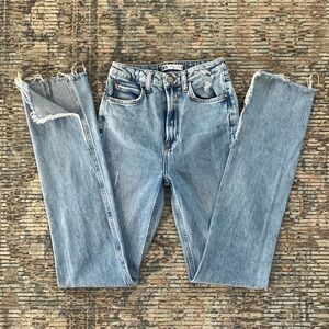Zara High Rise Split Ankle Jeans